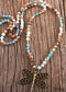 Boho Necklace, RH Amazonite Jasper, Dragonfly Brown Natural Stone
